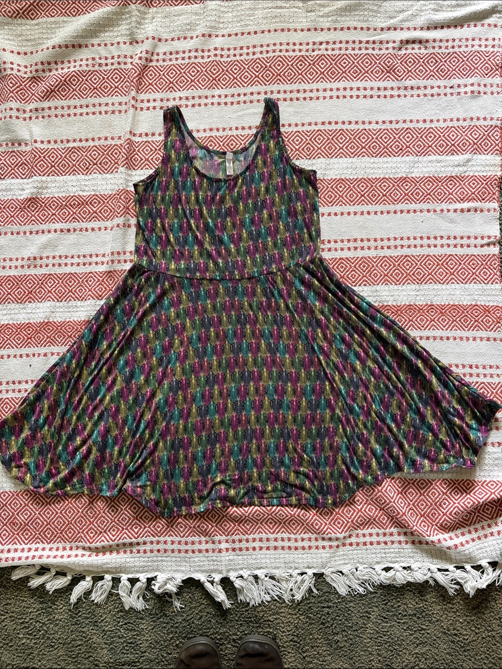 Xhilaration Multicolor Metallic Midi Tank Dress